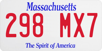 MA license plate 298MX7