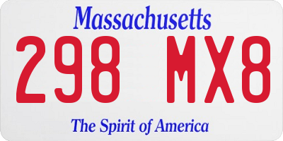 MA license plate 298MX8
