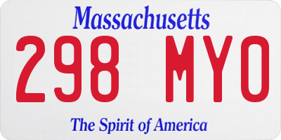 MA license plate 298MY0
