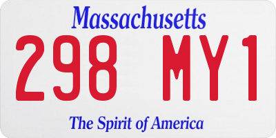 MA license plate 298MY1