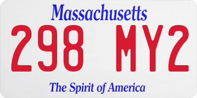 MA license plate 298MY2