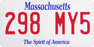 MA license plate 298MY5