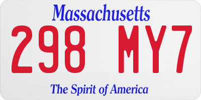 MA license plate 298MY7