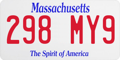 MA license plate 298MY9