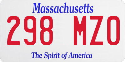 MA license plate 298MZ0