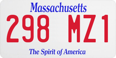 MA license plate 298MZ1