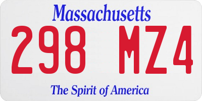 MA license plate 298MZ4