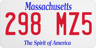 MA license plate 298MZ5