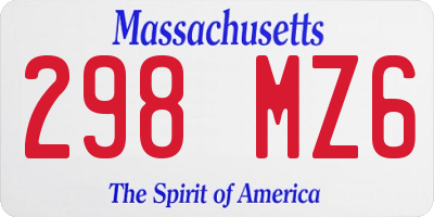 MA license plate 298MZ6
