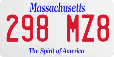 MA license plate 298MZ8