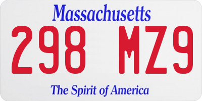 MA license plate 298MZ9