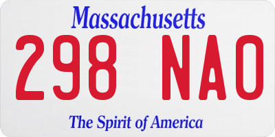 MA license plate 298NA0