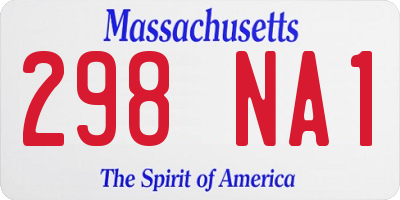 MA license plate 298NA1
