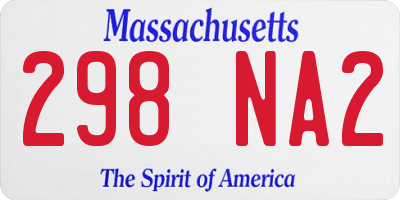 MA license plate 298NA2