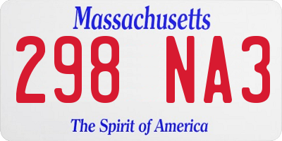 MA license plate 298NA3