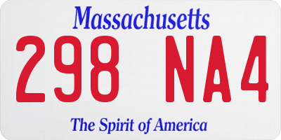 MA license plate 298NA4