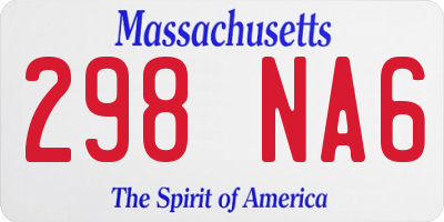 MA license plate 298NA6