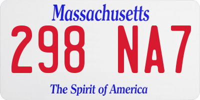 MA license plate 298NA7