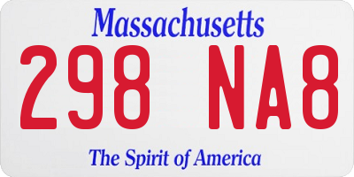 MA license plate 298NA8