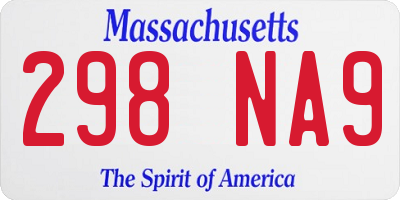 MA license plate 298NA9