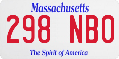 MA license plate 298NB0