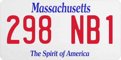 MA license plate 298NB1