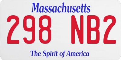 MA license plate 298NB2