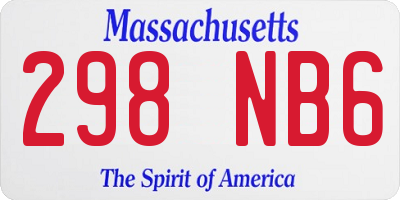 MA license plate 298NB6