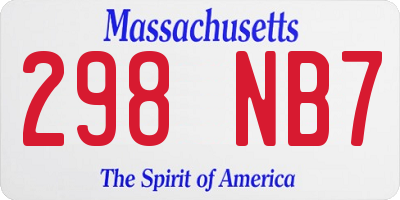 MA license plate 298NB7
