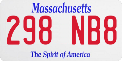 MA license plate 298NB8
