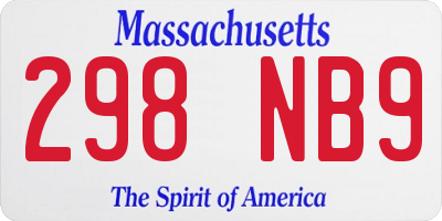 MA license plate 298NB9