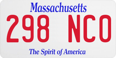 MA license plate 298NC0