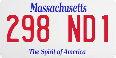 MA license plate 298ND1