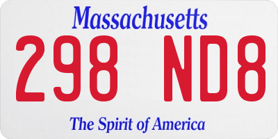 MA license plate 298ND8