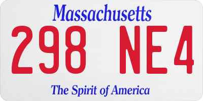 MA license plate 298NE4