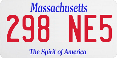 MA license plate 298NE5