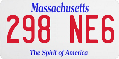 MA license plate 298NE6