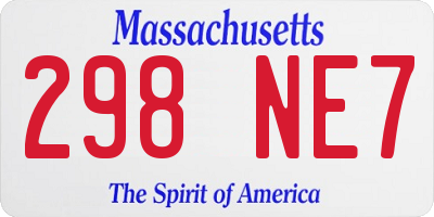 MA license plate 298NE7