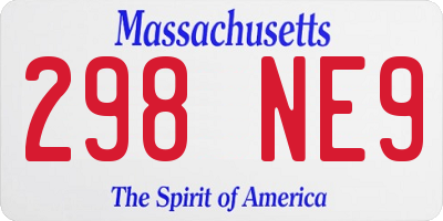MA license plate 298NE9