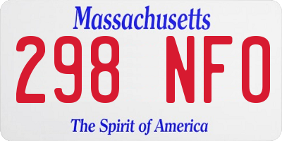 MA license plate 298NF0