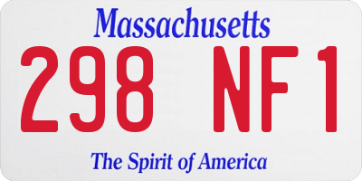 MA license plate 298NF1