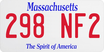 MA license plate 298NF2