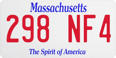 MA license plate 298NF4