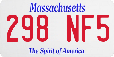 MA license plate 298NF5