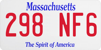 MA license plate 298NF6