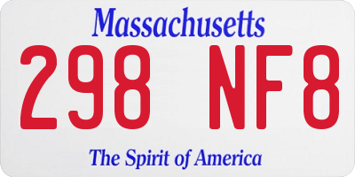 MA license plate 298NF8
