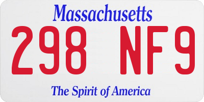 MA license plate 298NF9