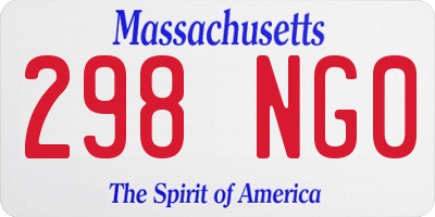 MA license plate 298NG0