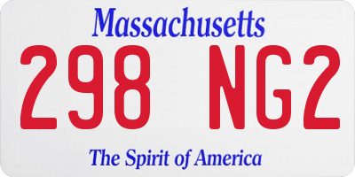 MA license plate 298NG2