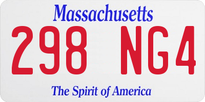 MA license plate 298NG4